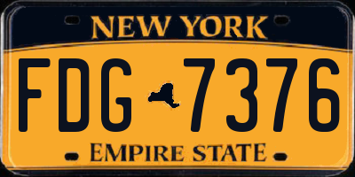 NY license plate FDG7376
