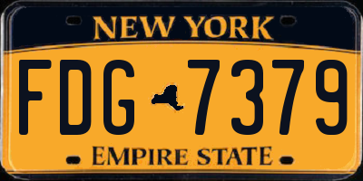 NY license plate FDG7379