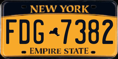 NY license plate FDG7382