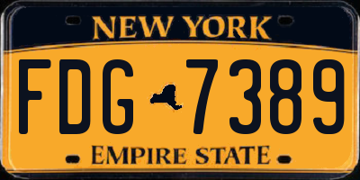 NY license plate FDG7389