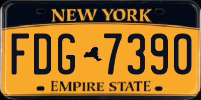 NY license plate FDG7390