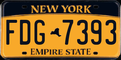 NY license plate FDG7393