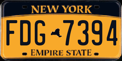 NY license plate FDG7394
