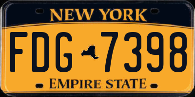 NY license plate FDG7398