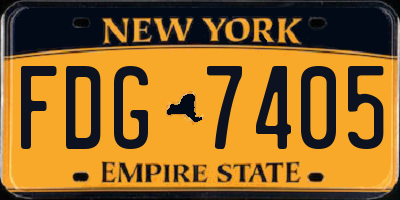 NY license plate FDG7405