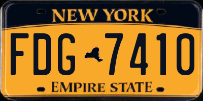 NY license plate FDG7410