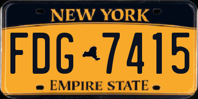 NY license plate FDG7415