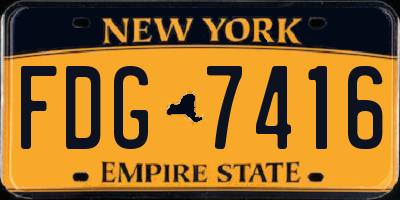 NY license plate FDG7416