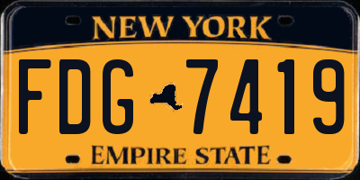 NY license plate FDG7419