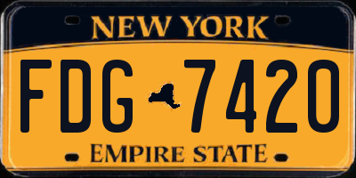 NY license plate FDG7420