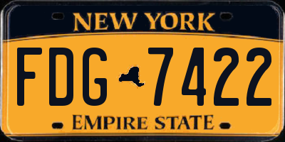 NY license plate FDG7422