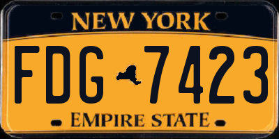 NY license plate FDG7423