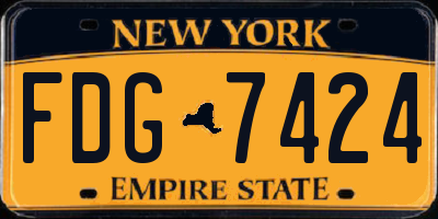 NY license plate FDG7424