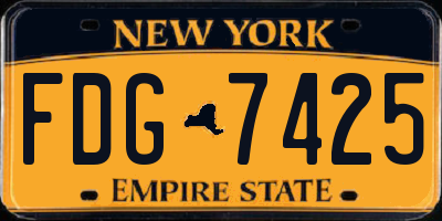 NY license plate FDG7425