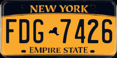 NY license plate FDG7426