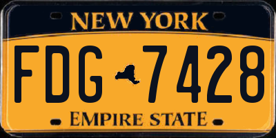 NY license plate FDG7428