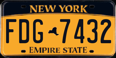 NY license plate FDG7432