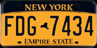 NY license plate FDG7434