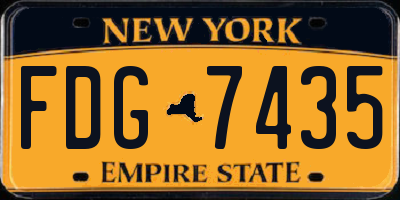 NY license plate FDG7435