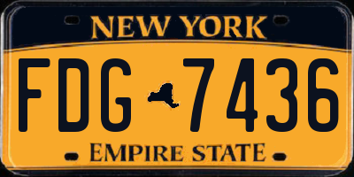 NY license plate FDG7436