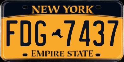 NY license plate FDG7437