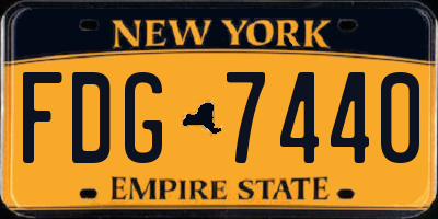 NY license plate FDG7440