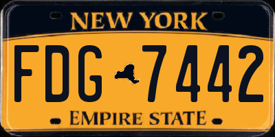 NY license plate FDG7442