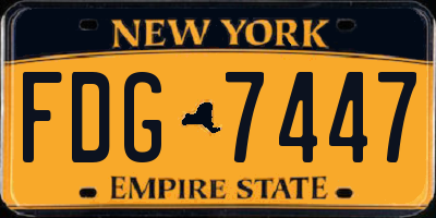 NY license plate FDG7447
