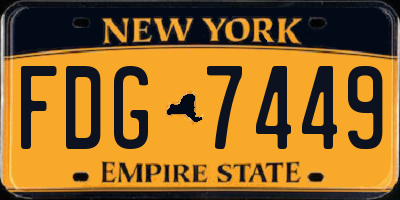 NY license plate FDG7449