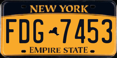 NY license plate FDG7453