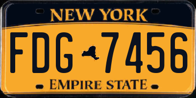NY license plate FDG7456