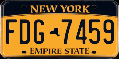 NY license plate FDG7459