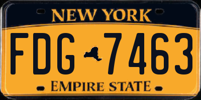 NY license plate FDG7463
