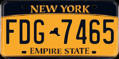 NY license plate FDG7465