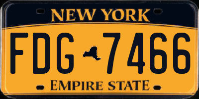 NY license plate FDG7466