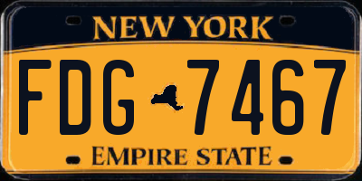 NY license plate FDG7467