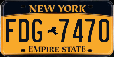 NY license plate FDG7470