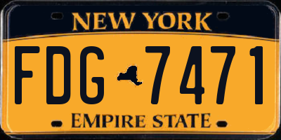 NY license plate FDG7471