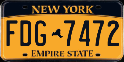 NY license plate FDG7472