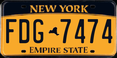 NY license plate FDG7474