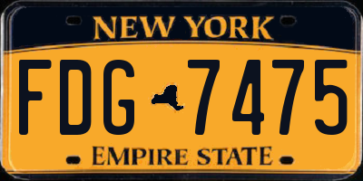 NY license plate FDG7475
