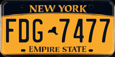 NY license plate FDG7477