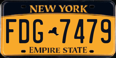 NY license plate FDG7479