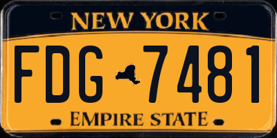 NY license plate FDG7481