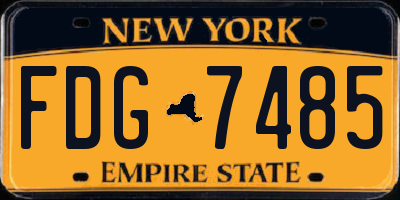NY license plate FDG7485