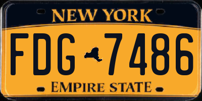 NY license plate FDG7486