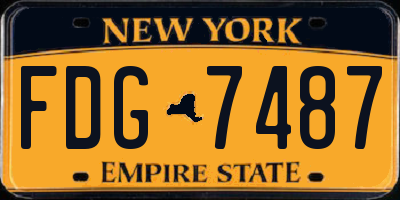 NY license plate FDG7487