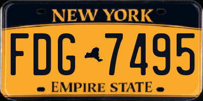 NY license plate FDG7495