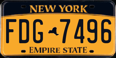 NY license plate FDG7496