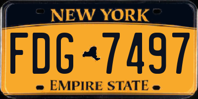 NY license plate FDG7497